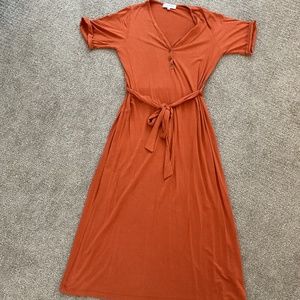 Merrick White Anywhere Dress, size large, rust orange color